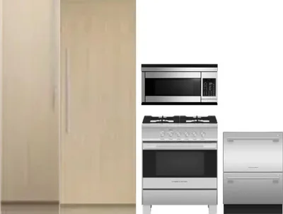5 Piece Package Includes Refrigerator, Freezer, Range, Microwave And Dishwasher